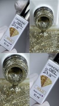 Дімантовий гель для дизайну золотий VAV PROFESSIONAL / Diamond gel gold VAV PROFESSIONAL dd фото